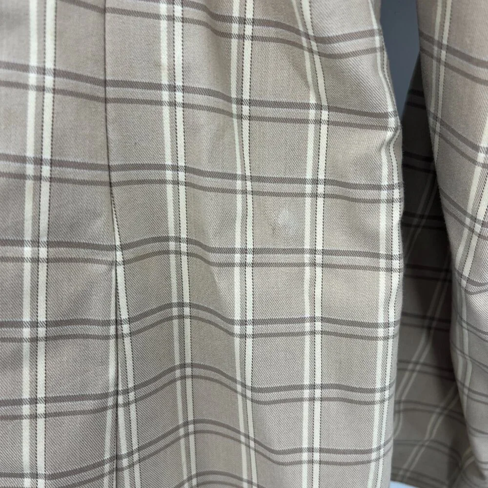 Spooner Prague Tan Plaid Button Front Coat Women's 4 - Picture 6 of 6